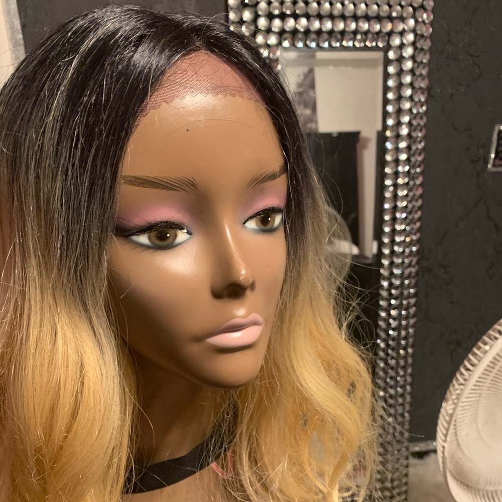 Synthetic lace front wig